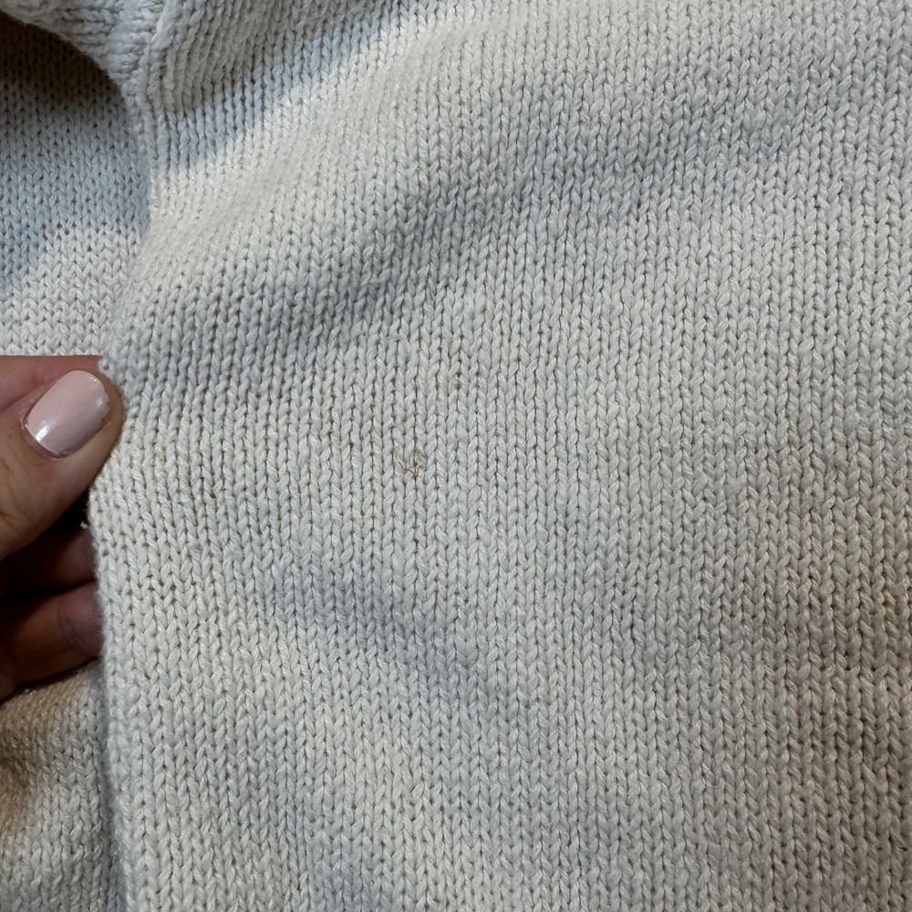 Work in Progress Sweater Women Medium Cream Sequin Beaded Vintage Glam Party - Picture 13 of 15